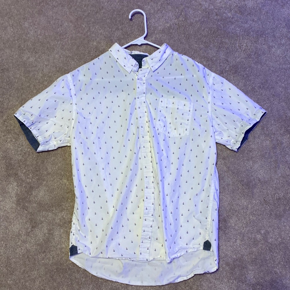 Large mens button down anchor shirt